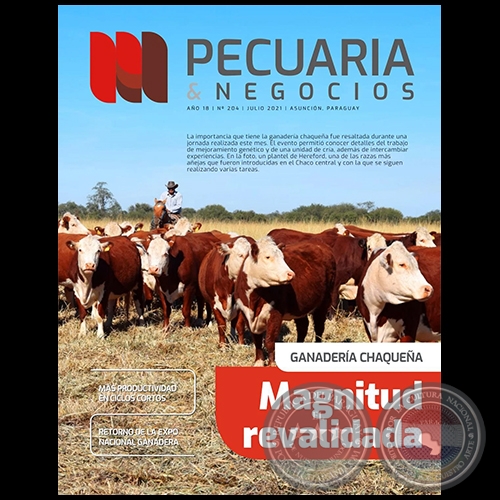 PECUARIA & NEGOCIOS - AÑO 18 NÚMERO 204 - REVISTA JULIO 2021 - PARAGUAY